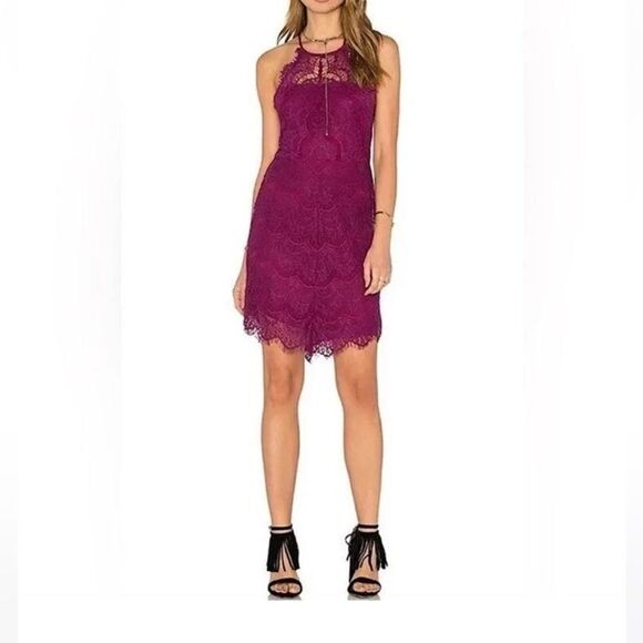 NWT Free People Dahlia Purple Floral Lace Dress Womens Large intimately - Picture 1 of 13